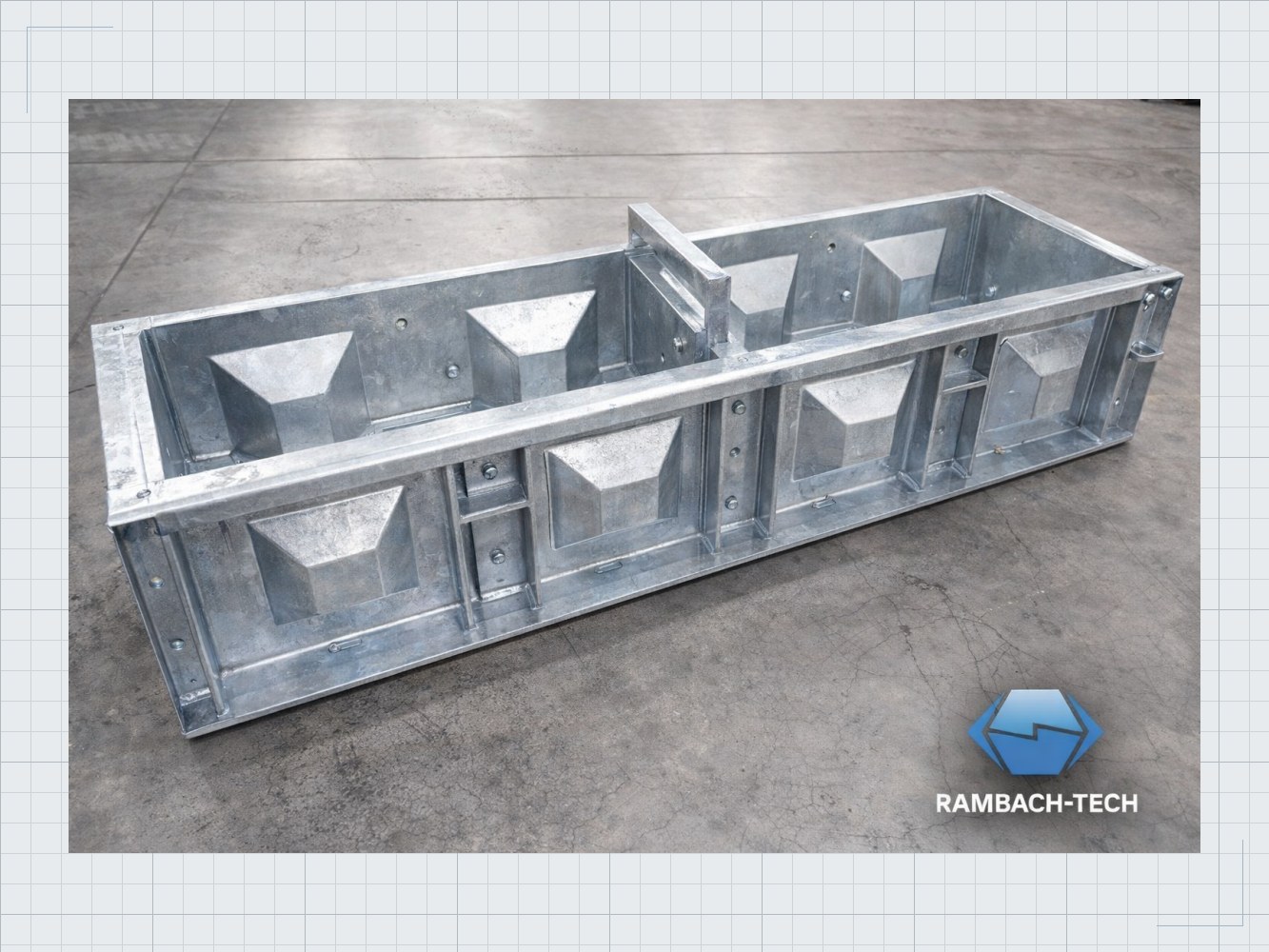 Betonblock Schalung 40x40x160 Verzinkt Long Life 01 Betonblock Schalung 40x40x160 Verzinkt Long Life — Produktbild 01