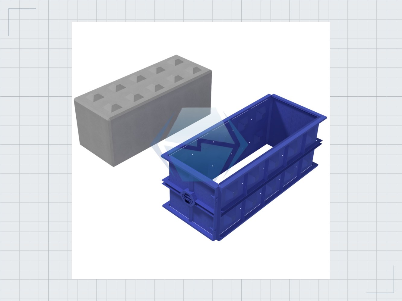 Betonblock Schalung 80x80x200 01 Betonblock Schalung 80x80x200 — Produktbild 01