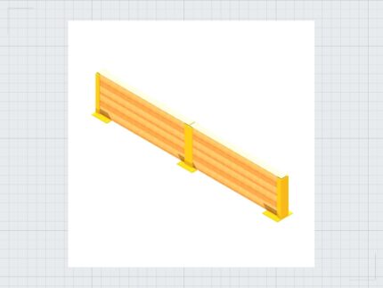 Flankenschutz SET mit Holzbalken – 4800 mm H200 — Produktbild 01