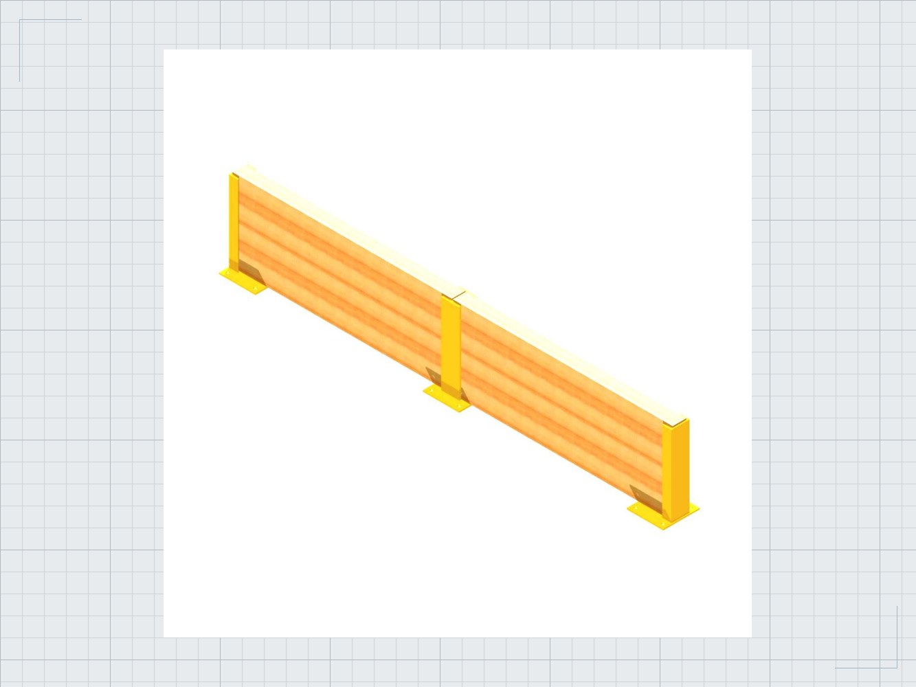 Flankenschutz SET mit Holzbalken – 4800 mm H400 01 Flankenschutz SET mit Holzbalken – 4800 mm H400 — Produktbild 01