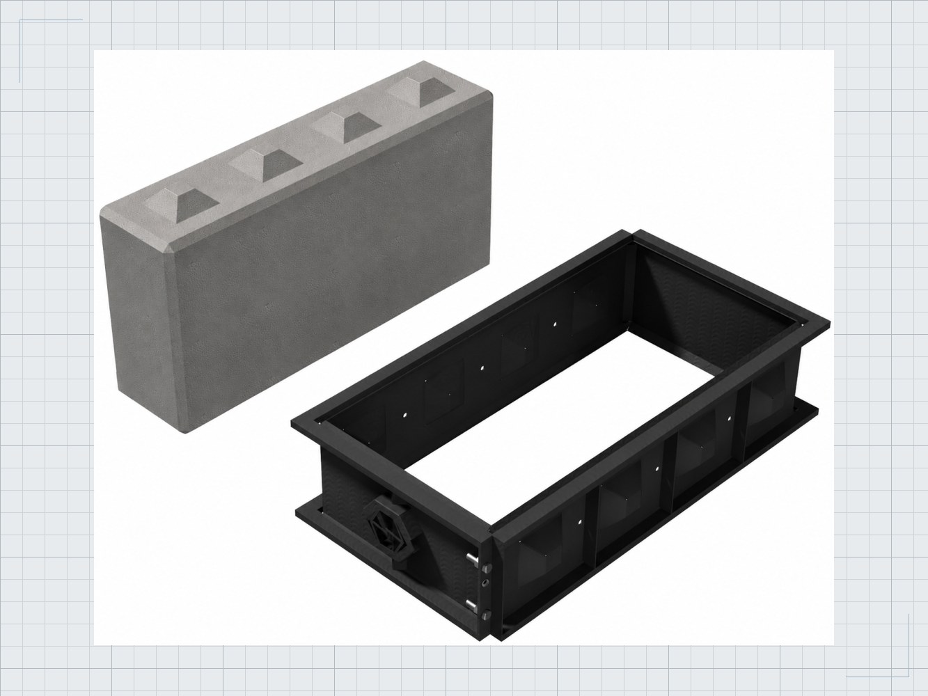HARDOX Industrial 160x40x80 Betonblock Schalung 01 HARDOX Industrial 160x40x80 Betonblock Schalung — Produktbild 01