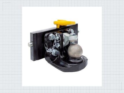 Kugelkupplung 80 mm  ATS 4 Tone schwarz mit Adapterplatte 330/30/20 — Produktbild 01