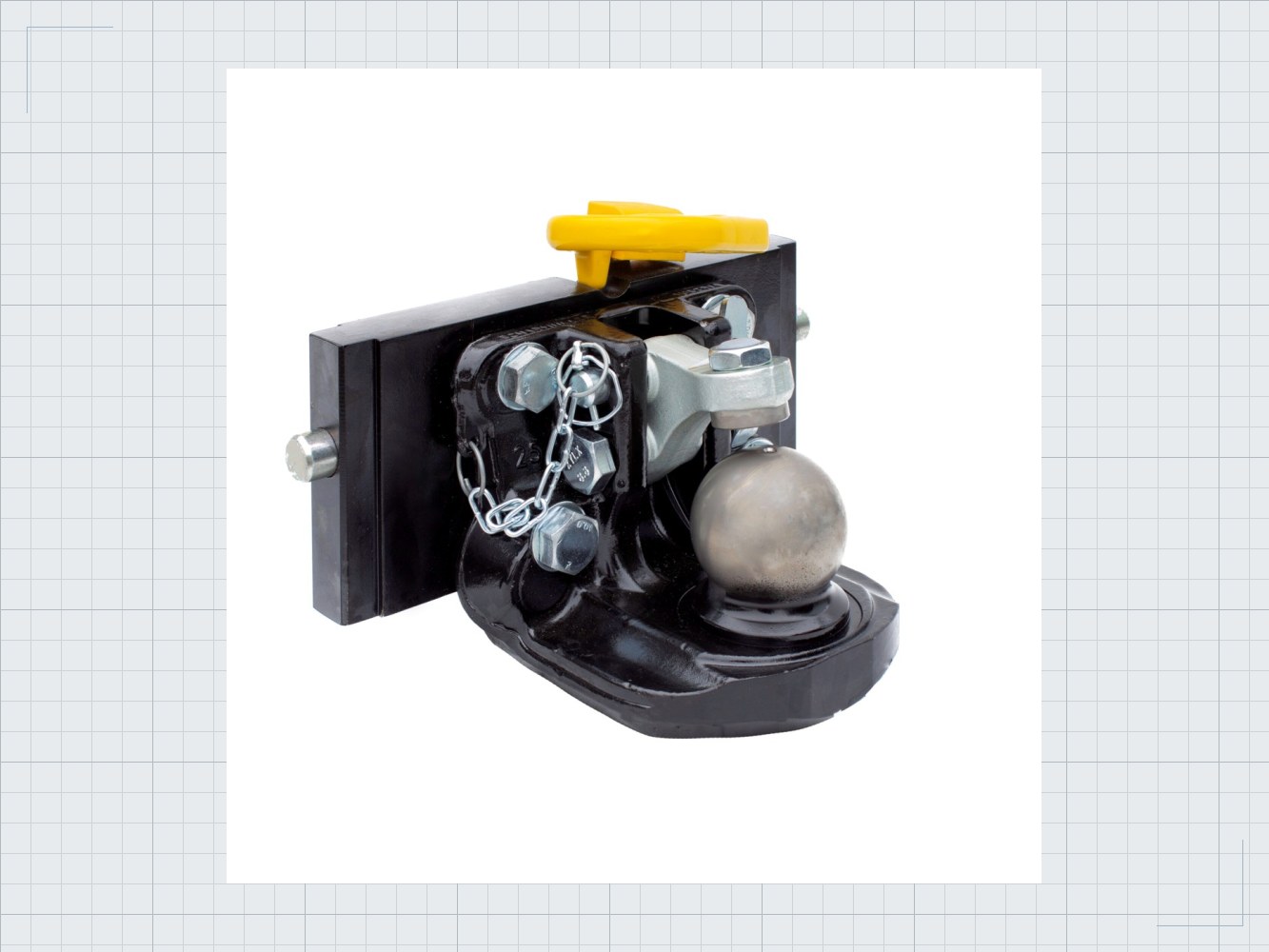 Kugelkupplung 80 mm ATS 4 Tone schwarz mit Adapterplatte 330/30/20 01 Kugelkupplung 80 mm ATS 4 Tone schwarz mit Adapterplatte 330/30/20 — Produktbild 01